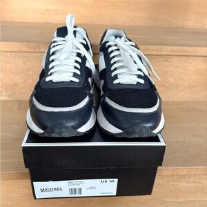 Michael Kors Men's Midnight Blue and White Sneakers